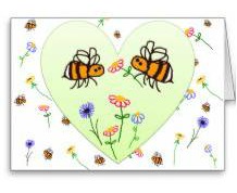 anniversary card - love heart and 2 bees anniversary card - love heart and 2 bees