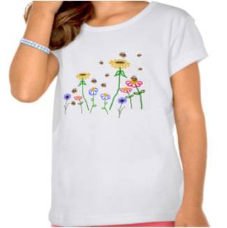 bees and flowers kids t-shirt