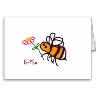bee giving a flower 'for you' bee giving a flower 'for you'