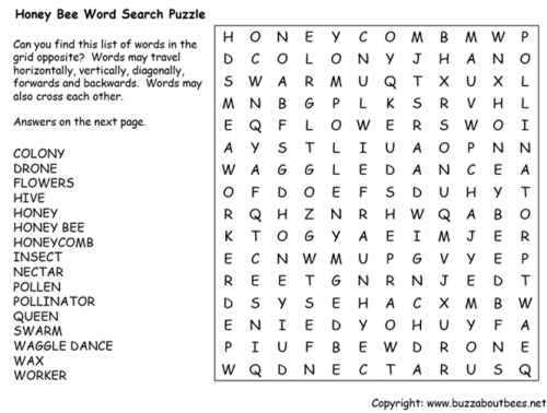 bees word search puzzles for kids and family buzzaboutbees