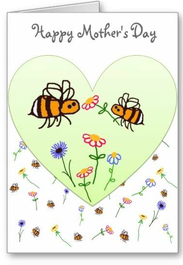 happy mothers day card with a young bee giving mummy bee a flower happy mothers day card with a young bee giving mummy bee a flower