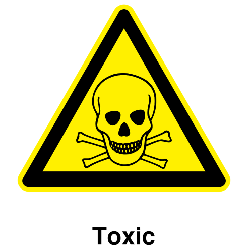 toxic skull and bones sign